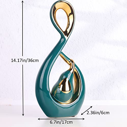 Yunshid 14In Modern Elephant Statue-Green Gold Decor,Abstract Art Ceramic Elephant Decor,Elephant Gifts For Women For Aesthetic Room Decor Office Decor Shelf Decor Centerpieces Table Decorations #TOP1