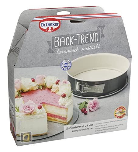 Dr. Oetker Springform mit Auslaufschutzboden Ø 28 cm Back-Trend – Backform mit keramisch verstärkter Antihaft-Beschichtung, extra hoher Rand, hitzebeständig bis 230°C, auslaufsicher