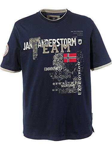 Jan Vanderstorm Herren Kurzarm T-Shirt Sölve dunkelblau 2XL (XXL) - 60/62