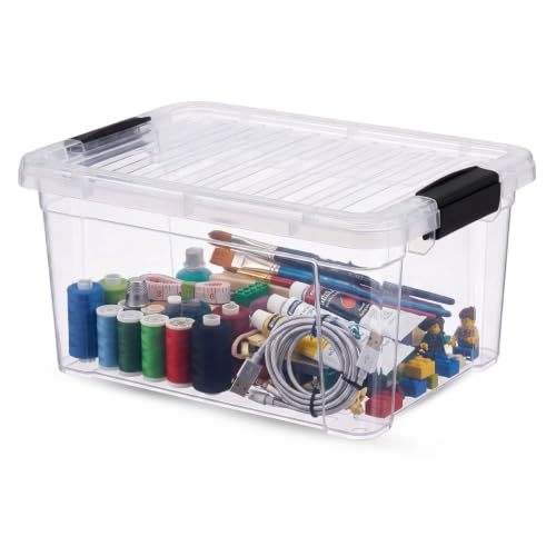 Image of Superio 6.6 Quart Clear Plastic Storage Boxes with Lids, Stackable Organizer Containers, BPA-Free Storage Bins for Home, Office, School & Dorm, 1 Pack