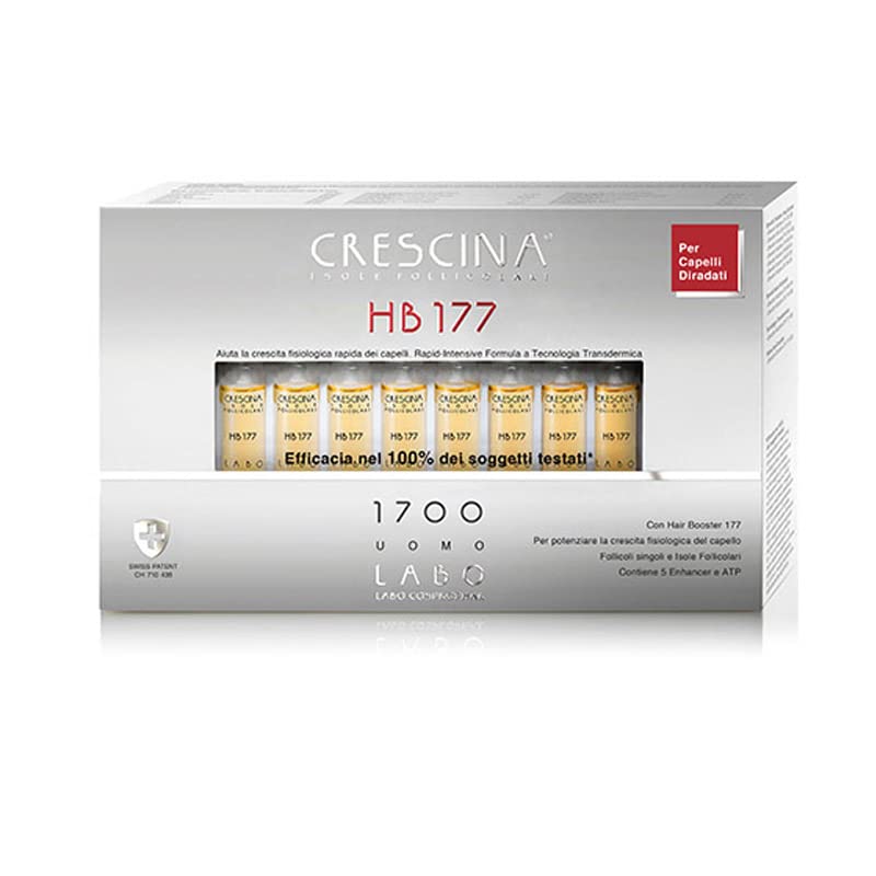 Crescina Transdermic Follicular Islands HB 177 Hair Booster Treatment for Hair Regrowth 1700 Man 40 vials