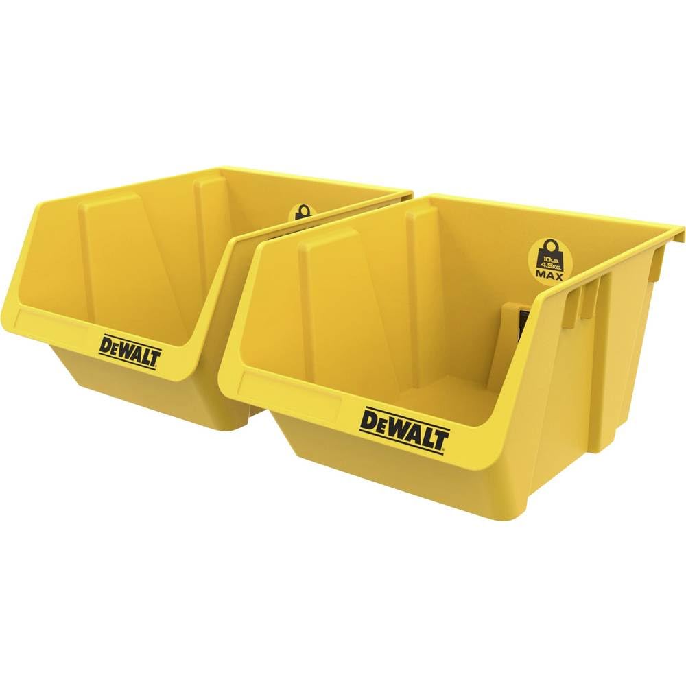 DEWALT DWST82813-1 Storage Bins – Set of 2 Durable Plastic Containers for Nuts, Bolts, Screws & Small Tools in Workshops, Garages, or Basements