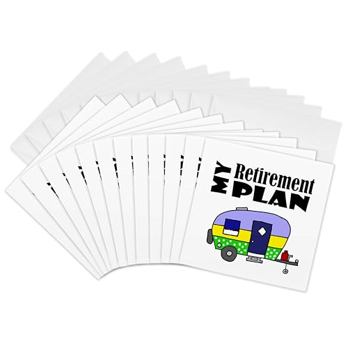 Cartes de vœux plan de retraite lot de 12 pour accompagner un cadeau