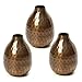 Hosley Set of 3 Metal Bud Vases - Your Choice of Colors. 4.5 Inch High. Ideal Accent Piece for Coffee and Side Tables as Well as Dried Floral Arrangements (3-Antique Bronze Finish)