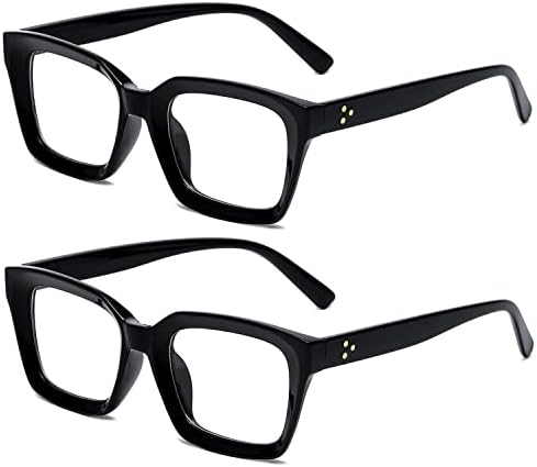 EYLRIM Classic Thick Square Frame Clear Lens Glasses for Women Men Non Prescription Eyeglasses