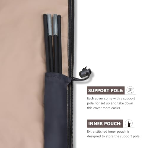 image for ULTCOVER Patio Parasol 600D Waterproof Outdoor Offset Banana Style Umb