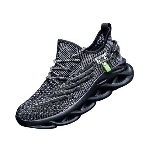 VGPSFN Mens Trainers Running Walking Shoes Sport Outdoor Casual Tennis Gym Hiking Shoes Lightweight Comfortable Fitness Sneakers for Men Fashion Work Athletic Jogging Black UK 9.0