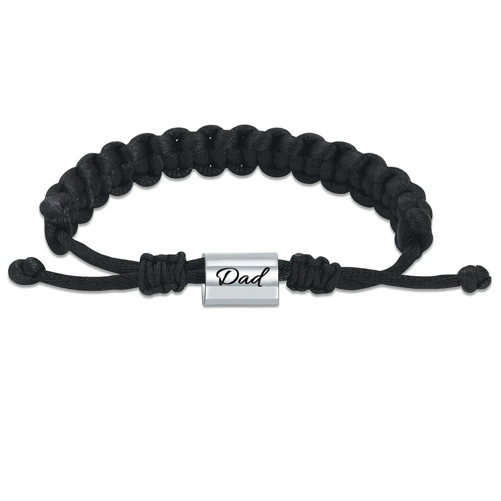 Bracelet urne cylindrique pour cendres avec corde tressée ajustable pour homme et femme