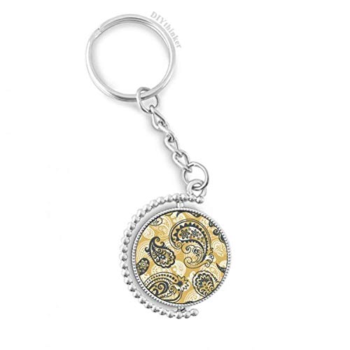 Llavero de tela caqui DIYthinker anticaídas con anillo de cadena y estampado de arte