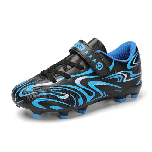 KUUK Fussballschuhe Kinder Kunstrasen Turf Fußballschuhe Hallenschuhe Für Jungen Mädchen AG FG TF Trainingsschuhe (616 Blau AG 35)