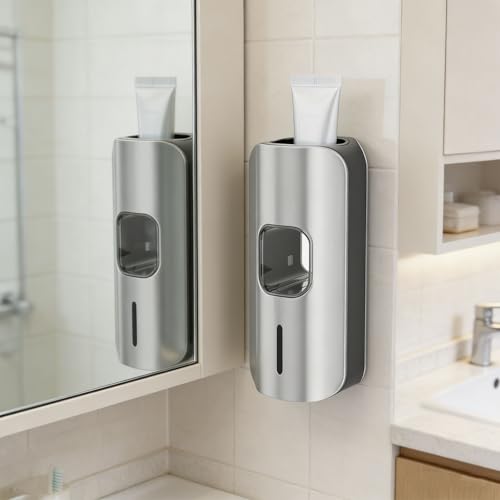 Distributeur automatique de dentifrice rechargeable avec support mural réglable - 3