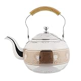 Fácil de usar: disfruta de una relajante taza de té con la tetera de acero inoxidable (sin silbato). El diseño de mini infusor de malla regula el flujo de agua ideal y deja pasar el delicado sabor mientras mantiene las partículas de té de hojas sueltas más pequeñas. Ampliamente utilizado en té helado, té negro, té de hierbas, té de menta, té olong, té matcha, té de jazmín, té olong o cualquier otro té orgánico caliente, café y bebidas.