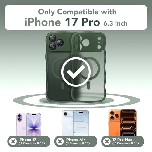 Coque iPhone 17 Pro Wave de CAPRARO en vert profond mat et compatible MagSafe - 2