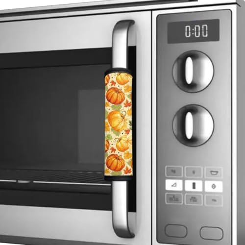 Image of Pumpkin Bow Fridge Door Handle Covers Fall Decor 6-Piece Refrigerator Handle Covers Washable Kitchen Appliance Decor Handles, Keep Appliance Clean for Fridge Microwave Stove Dishwasher