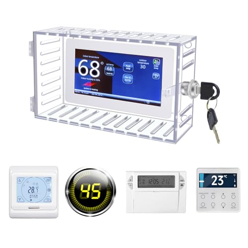 QUTHZZHY Universal Thermostat Lock Box, Thermostat Schließkasten mit Schlüssel, Transparenter Thermostat Schutz, für die Meisten Thermostate auf dem Markt, für Wohnungen, Büros, Kirchen, Schulen