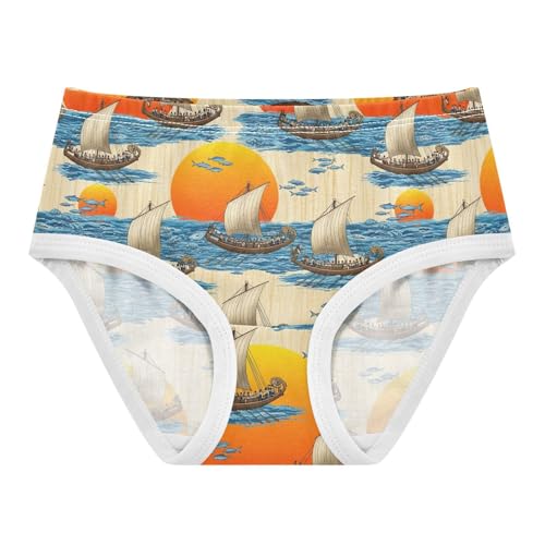 Joisal Ancient Ships Oars Sea Toddlers Underwear Floral 2t Cotton Panties for Girl Cartoon Kids Briefs Undies