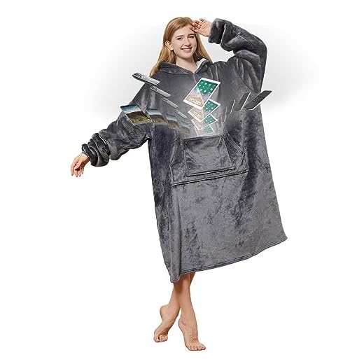 Aresvrgo Suave y cálido Sudadera con Capuch, Manta Usable con Bolsillos, Grande Hoodie Sudadera con de Gran Tamaño, Talla Única para Todos los Tipos de Cuerpo de Hombres y Mujeres Adultos