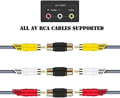 Adaptador RCA hembra a hembra dorado para solucionar cables cortos de televisión y altavoces 5