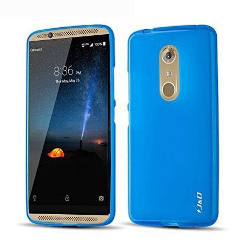 J&D Slim Cushion Shock Resistant TPU Protective Bumper Case for ZTE Axon 7 - Blue