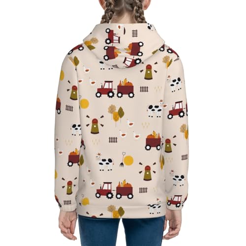 Cute Cartoon Farm Kids Pullover Hoodies Boys Sweatshirts Girls Athletic Clothes with Pocket4