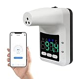 Wall-Mounted Infrared Forehead Thermometer with Bluetooth for iOS App Non-Contact Temperature Thermometer for Businesses, Schools, Rechargeable Battery Included