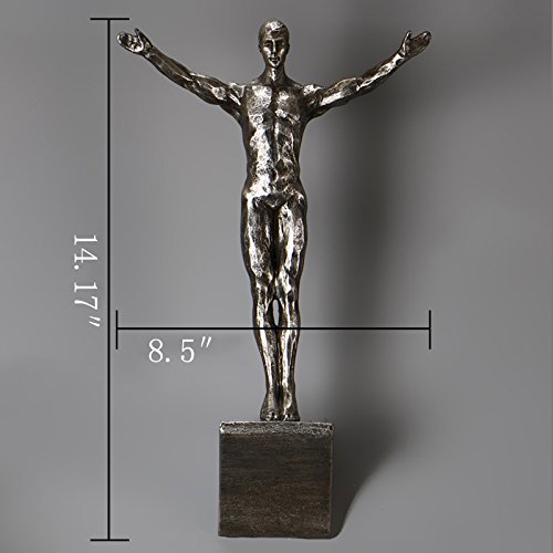 A.b Crew Unique Resin Made Climbing Man Wall Art Home Decor Sculpture (Silver Posture 1) #TOP1