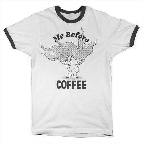 T-Shirt Trolls Me Before Coffee : Le Look Ringer Idéal Face aux Matins Difficiles