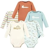 Hudson Baby Unisex Baby Cotton Long-Sleeve Bodysuits, Magical Rainbow 5-Pack, Newborn