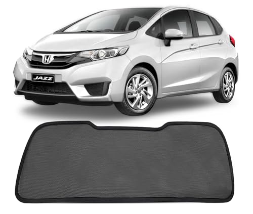 Image of Autofact Dicky Curtain for Jazz 2015-2024 | Custom Fit Rear Windshield Sunshade | Foldable Mesh | Privacy & Cooling Car Accessory | Car Rear Sun Shade UV Block Easy Install Durable Black Mesh