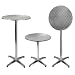 Produktbild Wohaga Aluminium Bistrotisch Stehtisch, Ø60cm, H70/110cm, klappbare Tischplatte Partytisch Balkontisch