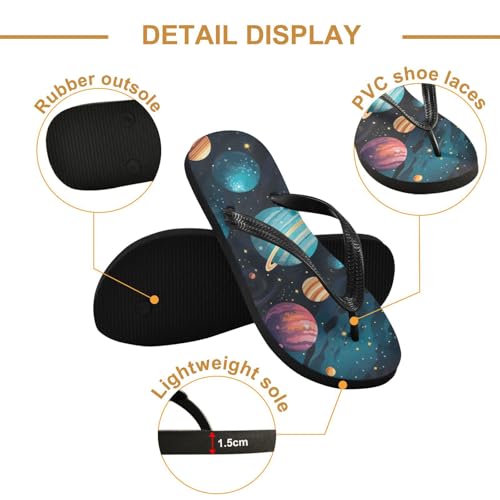 Space Planets Men's & Women's Classical Beach Rubber Sandal Flip Flop Comfortable Slipper 214B28252