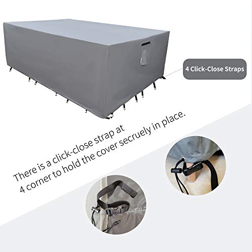 Serhom Patio Furniture Covers, Anti-Uv Waterproof Outdoor Furniture Cover Heavy Duty Durable Sofa Sectional Table Cover, Grey, 62X44X29 #TOP3