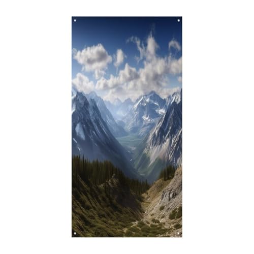 Bannière décorative Mountain View de grand format 90x180 cm pour habiller votre porte
