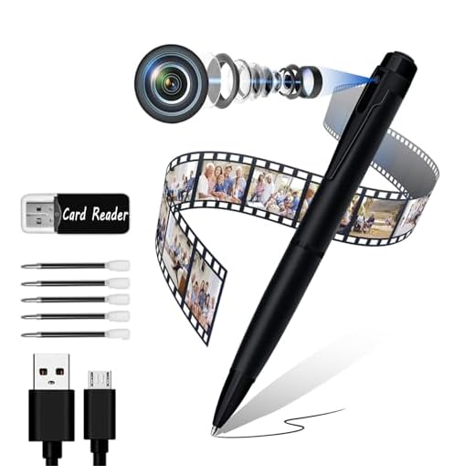 TKQTZ 64GB Camera Pen 1080P Motion Detection Security Camera Pen with Mini Spy Hidden Camera for Indoor Outdoor Meetings and Classrooms