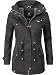 Produktbild MARIKOO Damen leichte Übergangsjacke Baumwoll-Parka mit Kapuze Nyokoo Schwarz Gr. S