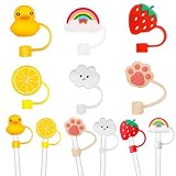 Strohhalmabdeckungen Aus Silikon * 6pcs, Tragbare Trinkhalmsspitzen Deckel, Wiederverwendbare Strohabdeckung, Sicher Und Umweltfreundlich
