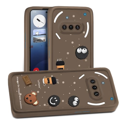 Image of AESTMO Back Case Cover for Nothing Phone 3A 5G | Cute Fun Cartoon 3D Ball | Coffee Silicone Case | Full Body Protection | Camera Protection Back Cover for Nothing Phone 3A 5G (Brown)