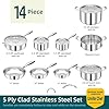 Umite Chef Stainless Steel Cookware Set, 5 Ply 14 Piece Stainless Steel Pot and Pan Set-Induction, Heavy Chef Quality, Oven Safe | Professional Kitchen Cooking Appliances, PFOA, PTFE & PFOS Free #1