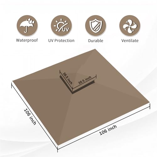 Vantco Beige Replacement Gazebo Cover Compatible with ABC 9X9ft by Vantco - Used condition - Image 4