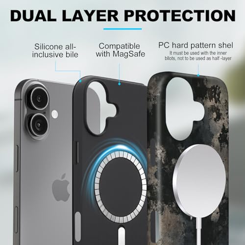 flewfun Magnetic for iPhone 17 Case Christian Cross Camo Phone Case, Shockproof Slim Soft TPU and Hard PC Protective Cases Compatible with MagSafe Protective for Religious Boy Men Women, Black by flewfun - Used condition - Image 3