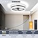 VOLISUN Low Profile Ceiling Fans with Lights and Remote, Fandelier Ceiling Fan Flush Mount, 3000K-6500K Smart Bladeless LED Fan Light, Black Modern Ceiling Fans with Lights for Bedroom