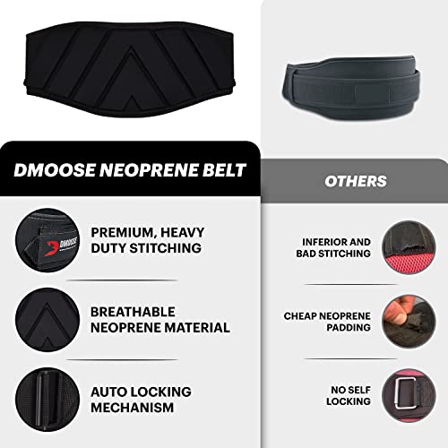 DMoose Gewichthebergürtel - Lifting Belt mit Self-Lock System - Gewichthebergürtel Herren & Damen - Fitness Gürtel Gewichtheben Bodybuilding Krafttraining Crossfit