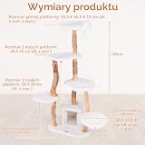 COSTWAY Drapak drewniany, 168 cm wysokości, drzewko dla kota z kolumnami do drapania z juty i litego drewna, pluszowe platformy, jaskinia dla kota, lina sizalowa i piłka, drapak dla kota, drzewko do