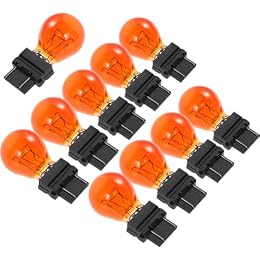 FUNOMOCYA 3157 Amber Brake Turn Signal Bulbs, 10pcs Single Filament Light Bulbs for American Trucks and Pickup Vehicle Lights