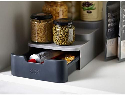 Joseph Joseph 85145 CupboardStore Compact Tiered Organiser with Drawer- Grey