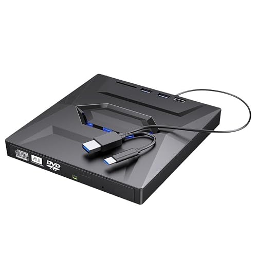 JOYIN-BURN USB 3.0 USB C External 3D Blu-ray Writer BD-RE BD Burner Drive CD DVD Burner with SD Card Reader and USB 3.0+2.0+Type-C Input Ports for Laptop PC Windows 11/10/8/7, Linux, Mac OS - Thumbnail 2