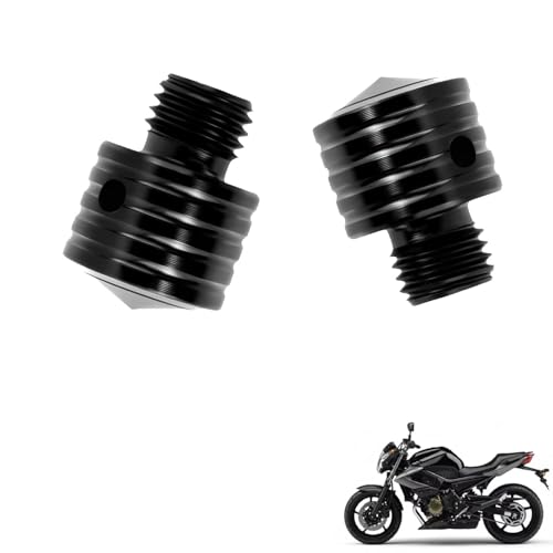 generisch 2PCS motorrad spiegel blindstopfen kompatibel mit Yamaha XJ6,staubdicht tuning zubehör(black)