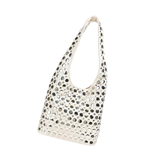 Sac à bandoulière clouté blanc en polyuréthane One Size pour femme