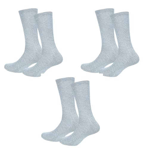 Image of 3 Pack Cotton Crew Socks for Womens Lightweight Casual Wear Business Socks, 6 to 9(WS1002-3GRE-3PK-6TO9)