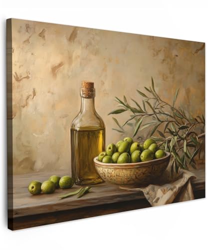 Reproduction de Tableau Olives Vintage Toile Décoration Murale Moderne
